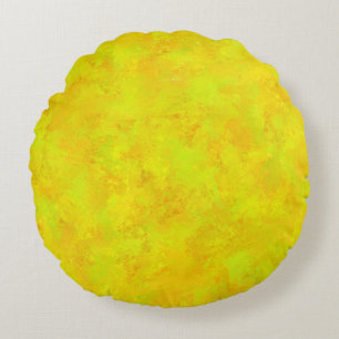 Coussins Ronds Motif Abstrait jaune orange