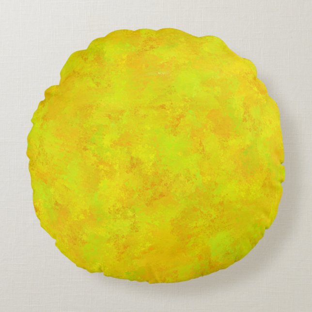 Coussins Ronds Motif Abstrait Jaune Orange Vert (Devant)