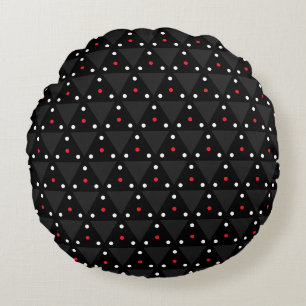 Coussins Ronds Motif abstrait moderne de triangle UFO noir