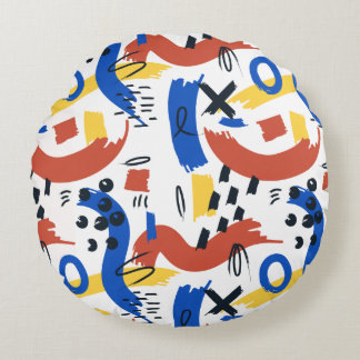 Coussins Ronds Motif Abstrait Moderne Propre | Artistique Coloré