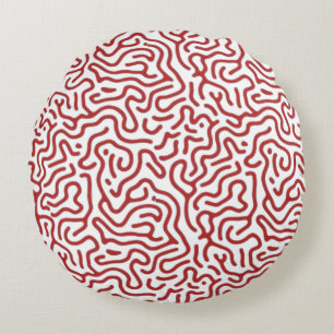 Coussins Ronds Motif Abstrait Organique de Diffusion de Réaction 