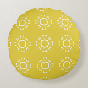 Coussins Ronds motif Abstrait transparent de couleur jaune