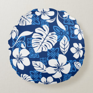 COUSSINS RONDS MOTIF ALOHA FRIDAY EN BLEU
