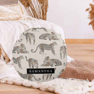 Coussins Ronds Motif animal sauvage de la Jungle Leopard