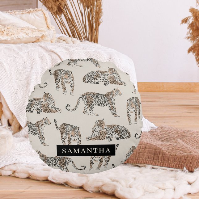 Coussins Ronds Motif animal sauvage de la Jungle Leopard (Créateur téléchargé)
