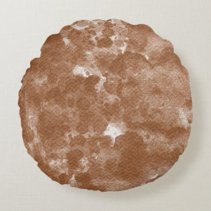 Coussins Ronds Motif aquarelle abstrait marron moderne