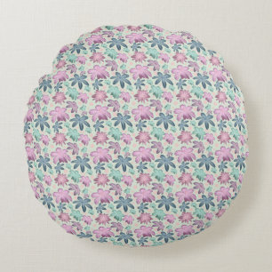 Coussins Ronds Motif aquarelle florale pastel