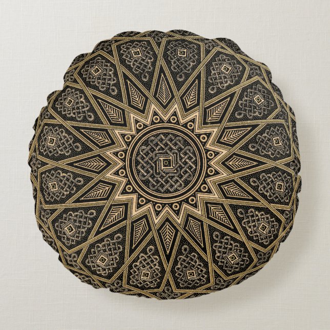 Coussins Ronds Motif arabe rétro (Devant)