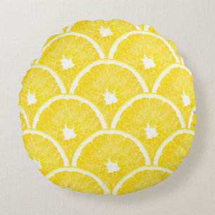 Coussins Ronds Motif Arrière - plan de pâte orange vibrant