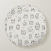 Coussins Ronds Motif avec chouettes (Dos)