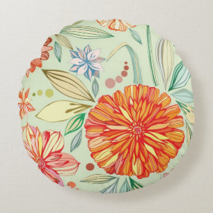 Coussins Ronds Motif avec des asters
