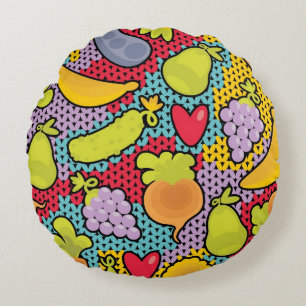 Coussins Ronds Motif avec des fruits et légumes