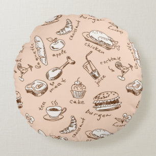 Coussins Ronds Motif avec la nourriture