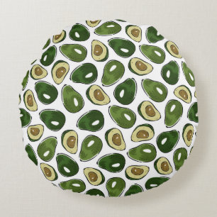 Coussins Ronds Motif Avocado