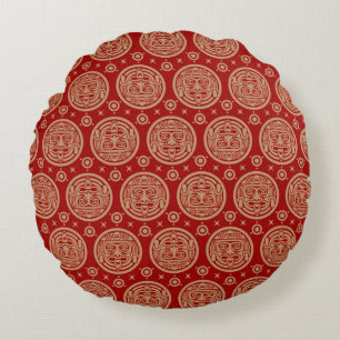 Coussins Ronds Motif aztèque