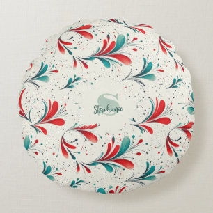 Coussins Ronds Motif blanc et blanc blanc et blanc (2)
