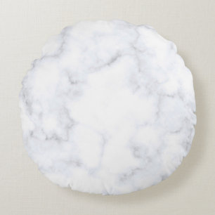 Coussins Ronds Motif blanc texture marbre