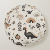 Coussins Ronds Motif Boho Jungle Dinosaur (Dos)