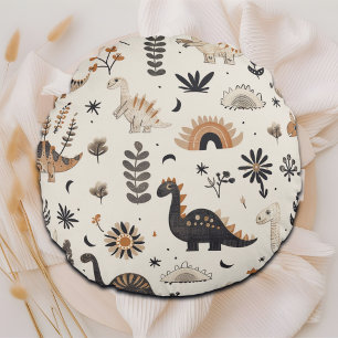Coussins Ronds Motif Boho Jungle Dinosaur