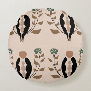 Coussins Ronds Motif Botanique Bohème Féminin Terreux
