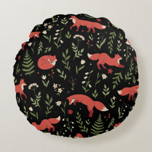 Coussins Ronds Motif botanique du renard boisé