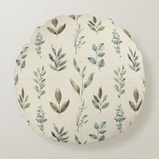 Coussins Ronds Motif Botanique Minimaliste de Feuille