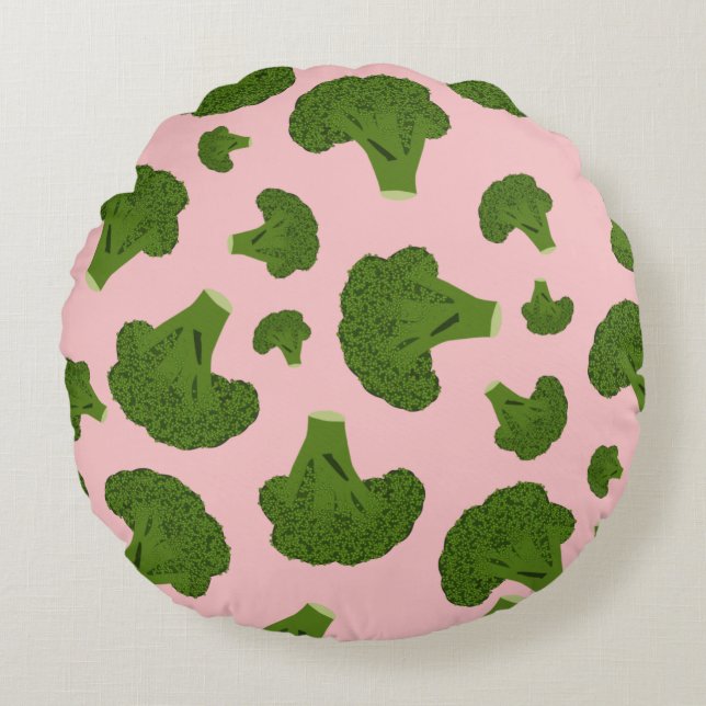 Coussins Ronds Motif Broccoli (Devant)