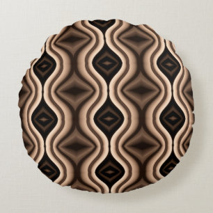 Coussins Ronds Motif Brown foncé unique