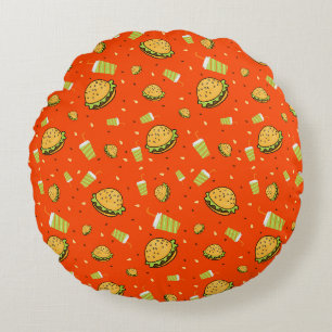 Coussins Ronds Motif Burgers