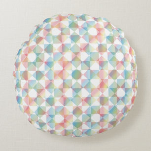 Coussins Ronds Motif carreaux diamant vichy coloré