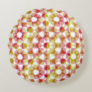 Coussins Ronds Motif carreaux diamant vichy coloré