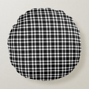 Coussins Ronds Motif carreaux noir blanc