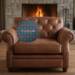 Coussins Ronds Motif carreaux tartan personnalisé