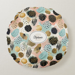 Coussins Ronds Motif circulaire Abstrait -avec Parties scintillan