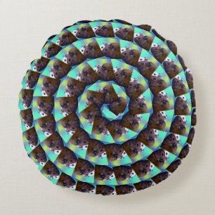 Coussins Ronds Motif Circulaire de Cochons d'Inde,