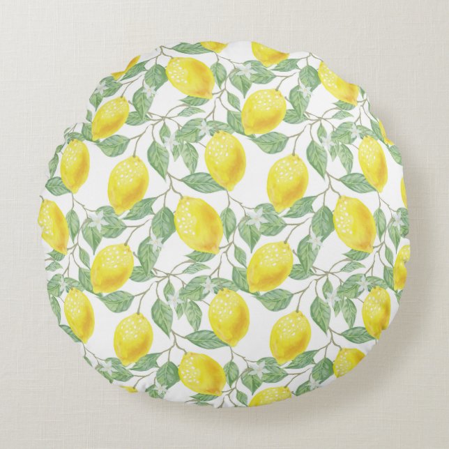 Coussins Ronds Motif citron (Devant)