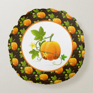 Coussins Ronds Motif citrouille pour la saison d'automne Brown fo