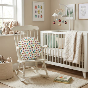 Coussins Ronds Motif coccinelles dessin animé coloré 