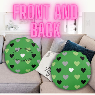 Coussins Ronds Motif Coeur Personnalisable Avec Couleurs Aromanti