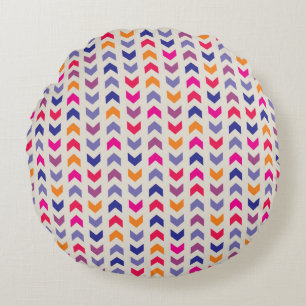 Coussins Ronds Motif coloré Aztec Chevron