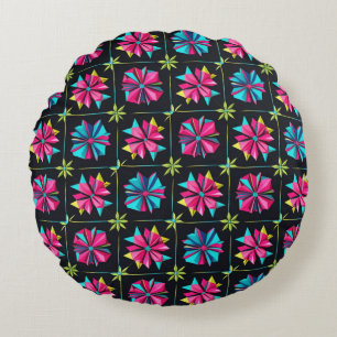 Coussins Ronds Motif coloré géométrique étoile simple rétro moder