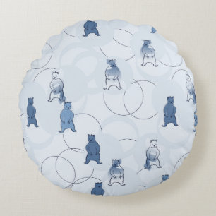 Coussins Ronds motif comportant un ours gris