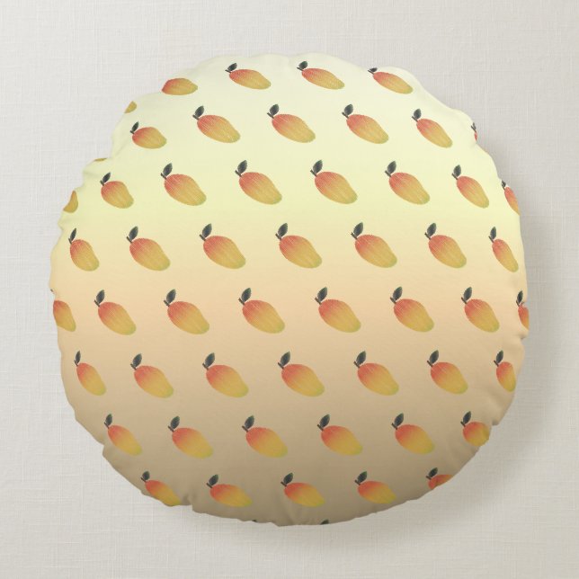 Coussins Ronds Motif couleur Mango (Devant)