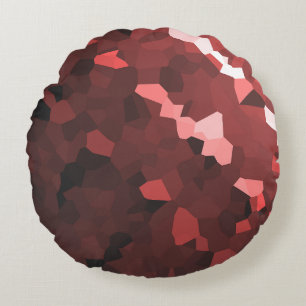Coussins Ronds Motif cristallisé de teinte rouge