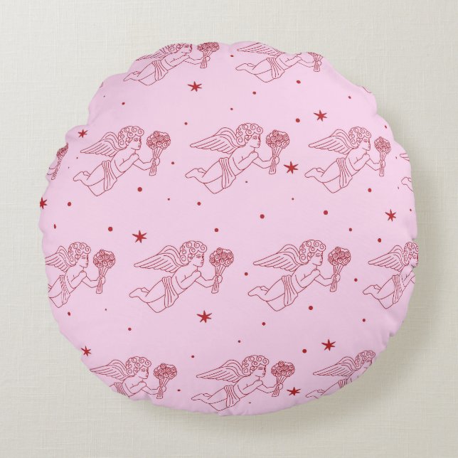Coussins Ronds Motif Cupidon (Devant)