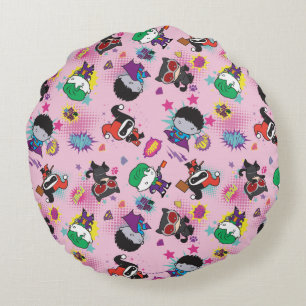 Coussins Ronds Motif d'action Chibi Super Villain