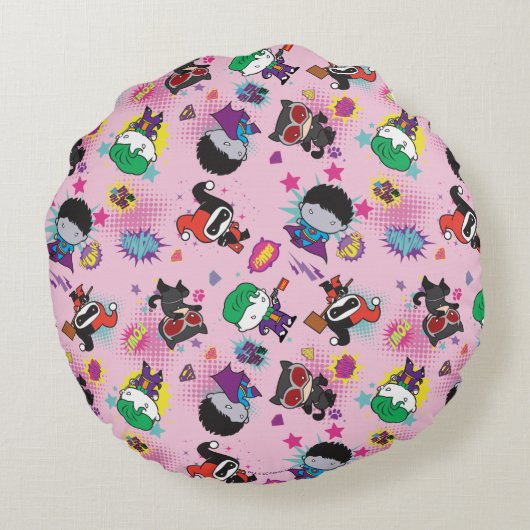 Coussins Ronds Motif d'action Chibi Super Villain (Dos)