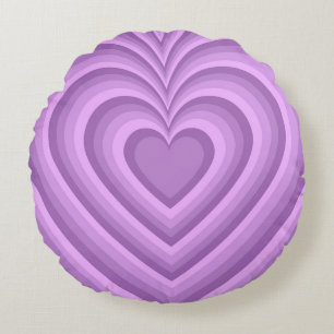 Coussins Ronds Motif d'amour du coeur hypnotique violet