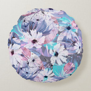 Coussins Ronds Motif d'aquarelle créatif et transparent des plant