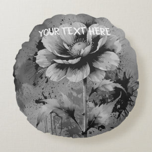 Coussins Ronds Motif d'aquarelle de fleurs bleues